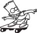 Bart on Skateboard decal