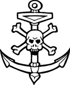 Nautical Anchor Skull Decal - Signnetwork.com